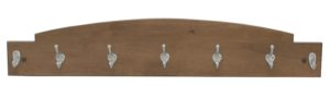 SUPERIOR WOODCRAFTS - 5 Hook Coat Rack w/ 2 Key Hooks - Dimensions (in inches): 36 x 5 x 6.75.