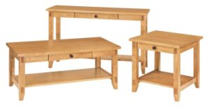 SCHWARTZ - Bungalow - Size: (inches): 42w x 22d x 18h, Sofa Table: 48w x 16d x 29h, End Table: 22w x 24d x 22h, (not shown End Table: 16w x 24d x 22h).