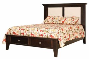 SCHWARTZ - Venice White Bed - Dimensions: HB posts 55 inch, Platform 16 inch, Overall size: King 85 inch x 91 inch, Queen 69 inch x 91 inch, Full 63 inch x 87 inch, Fabric or leather option, 2 drawer footboard option