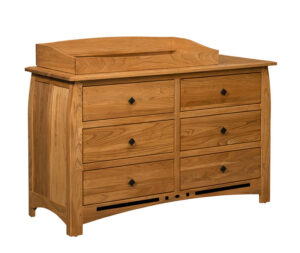 OLD TOWN OAK - Linbergh 6 Drawer Dresser w/ Optional Box Top - Dimensions: Dresser only size: 56"w x 35"h x 22"d, Dresser with box top size: 56"w x 41"h x 22"d