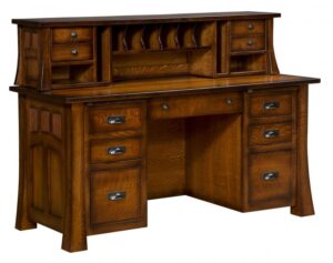 L & N - Bridgefort File Desk with Topper - Dimensions (in inches): 64x26x31, 22 inch Drawers, 64x28x31, 22 inch Drawers.