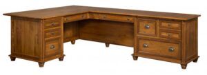 L & N - Belmont Corner Desk with Lateral File Cabinet - Dimensions (in inches): Corner Desk-72x36x31, 26 inch Drawers Return Desk-72x24x31, 20 inch Drawers.