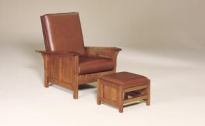 AJ's - Clear Spring Panel Morris Chair: 32.5w x 39d - 46d x 40h (solid bottom standard, springs optional), Clear Spring Panel Morris Footstool: 20w x 16d x 14.5h.