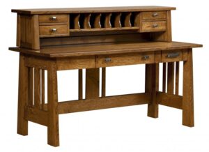 L & N - Open Freemont Mission Desk With Topper - Dimensions (in inches): 72x28x31, 32 inch Keyboard, 66x28x31, 26 inch Keyboard, 54x26x31, 28 inch Keyboard, please call for measurements w/ topper.