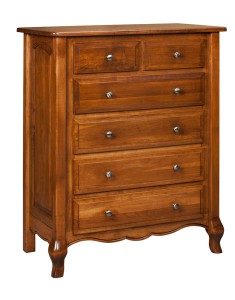 OLD TOWN OAK - French Country 6 Drawer Chest - Dimensions: 40"w x 50"h x 21.5"d