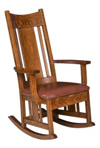 D & E - Crestline Rocker: Overall size in inches: 46h x31d x 28w, Available with fabric seat or tie on pillows