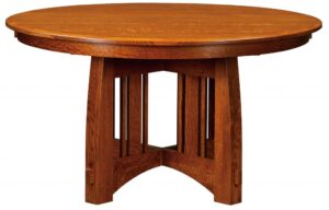 WEST POINT - Brookeville Stationary Trestle Table - Dimensions: 48" or 54" round with up t o3 leaves, 60" round with up to 2 leaves, or 72" round solid top - Custom finish options available, please see store for details.