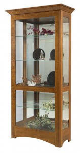 TOWNLINE - Leda Large Curio - Dimensions (in inches): 17.25d x 36.5w x 74h - Custom features and finish options available, please see store for details.
