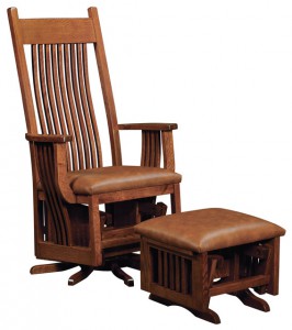 D & E - Royal Mission Swivel Glider with Flat Top: 48h x 30d x 28w, Seat size:19d x 21w, Available with wood seat or fabric seat.