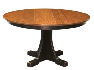 WEST POINT - Ridgewood Single Pedestal Table - Dimensions: 42" or 48" round with up to 3 leaves, or 54" round with up to 2 leaves - Custom finish options available, please see store for details.