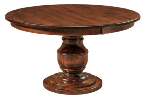 WEST POINT - Burlington Single Pedestal Table - Dimensions: 48", 54", or 60" round with up to 2 leaves, or 72" round solid top - Custom finish options available, please see store for details.