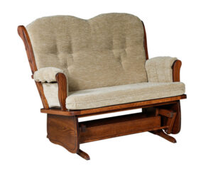 D & E - Swan Back Love Seat Glider: 41h x 30d x 50w, Optional double flip-out foot rest.