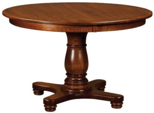 WEST POINT - Mason Single Pedestal Table - Dimensions: 48" or 54" round with up to 3 leaves, or 60" round with up to 1 leaf - Custom finish options available, please see store for details.
