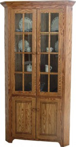 TOWNLINE - Shaker Corner Hutch - Dimensions (in inches): 32w x 80h (shown) or 28w x 80h - Custom features and finish options available, please see store for details.