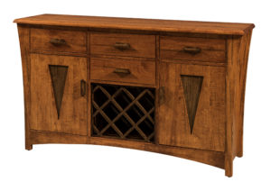 WOODSIDE - Delphi Wine Server Buffet - Dimensions (in inches): 18d x 62w x 36h - Custom features and finish options available, please see store for details.