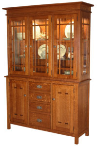 WOODSIDE - Gettysburg 3-Door Hutch, Dimensions (in inches): 18d x 54w x 80h - Custom features and finish options available, please see store for details.