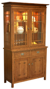 WOODSIDE-Gettysburg 2-Door Hutch - Dimensions (in inches): 18d x 44w x 80h - Custom features and finish options available, please see store for details.