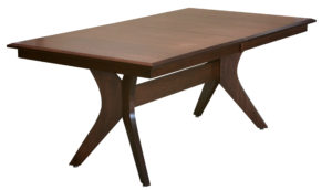 WOODSIDE - Harper Trestle Table - Dimensions (in inches): 42x60, 42x66, 42x72, 48x60, 48x66, or 48x72 with up to 4 leaves - Custom finish options available, please see store for details.