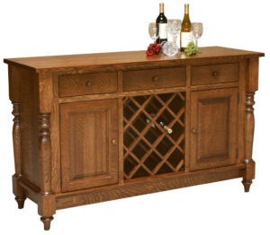 WOODSIDE - Harvest Sideboard with Wine Rack - Dimensions (in inches): 20d x 60w x 36h - Custom features and finish options available, please see store for details.