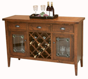 WOODSIDE - Jacoby Sideboard with Wine Rack - Dimensions (in inches): 18d x 54w x 36h - Custom features and finish options available, please see store for details.