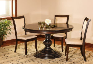 WEST POINT - Kingsley Table and Adair Side Chairs Collection - Table Dimensions: 48" round, 54" round, and 60" round with up to 2 leaves - All pieces sold separately - Custom finish options available, please see store for details.
