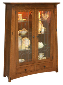 WOODSIDE - McCoy Curio Cabinet - Dimensions (in inches): 16.5d x 48w x 62h - Custom features and finish options available, please see store for details.