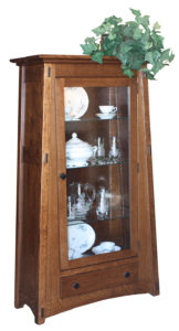 WOODSIDE - McCoy Curio Hutch - Dimensions (in inches): 16.5d x 36w x 62h - Custom features and finish options available, please see store for details.