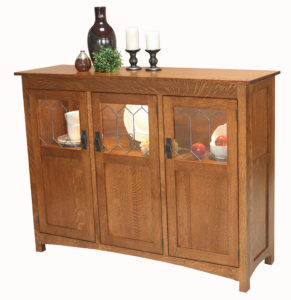 WOODSIDE - Old Century Display Buffet - Dimensions (in inches): 18d x 58w x 44h - Custom features and finish options available, please see store for details.